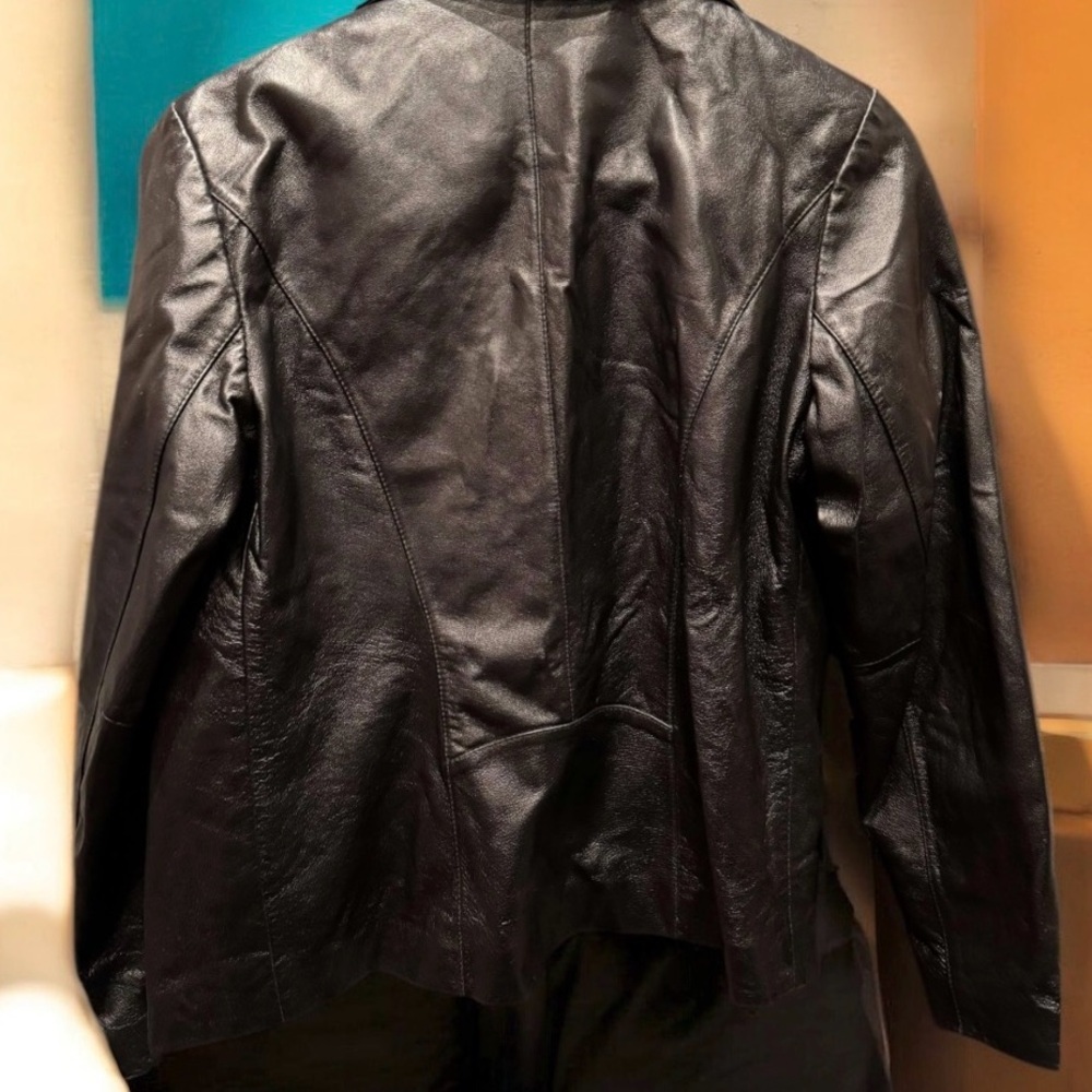 New York & Company Black faux Leather Jacket SMALL - Picture 6 of 7